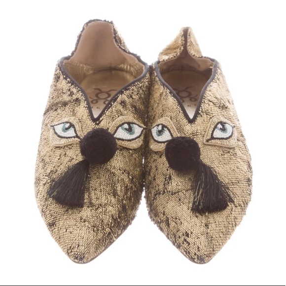 FIGUE Shoes - Figue Gold Cleopatra Evil EyeTasseled Slides 7